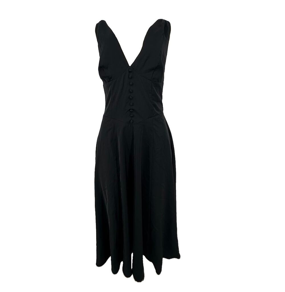 NEW Parthea Women Medium Summer Corset Midi Dress Deep V Neck A Line 39-24